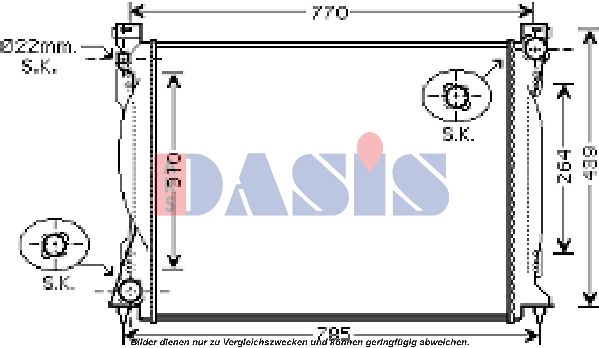 AKS DASIS Радиатор, охлаждение двигателя 480052N